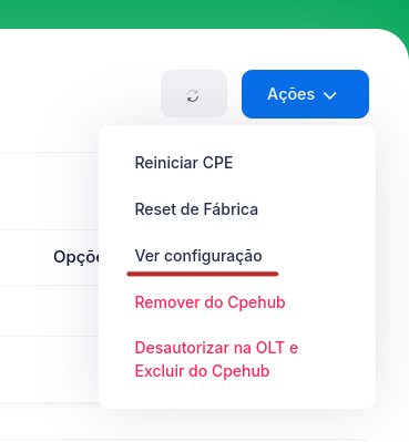 Ver configuração ONU