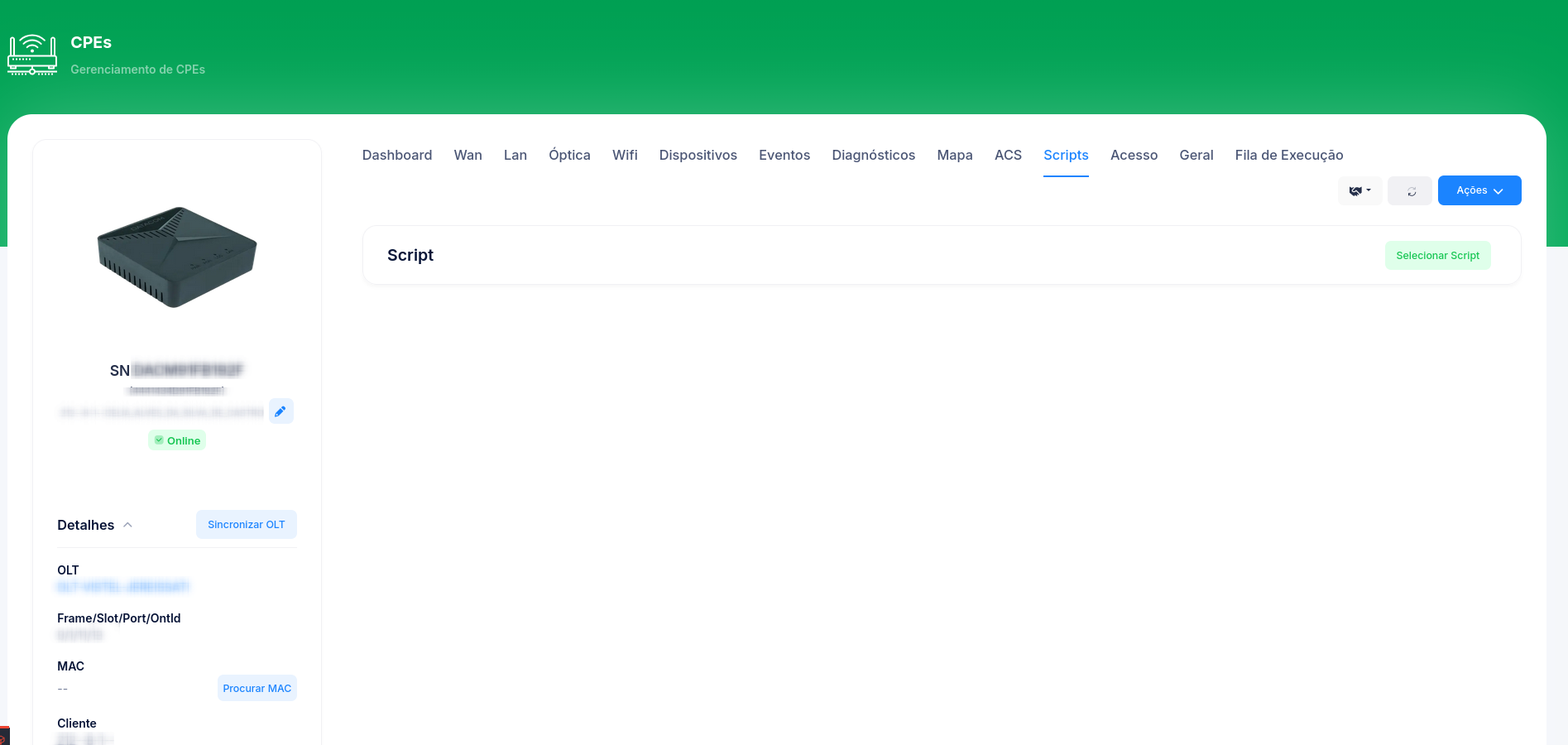 Scripts tab